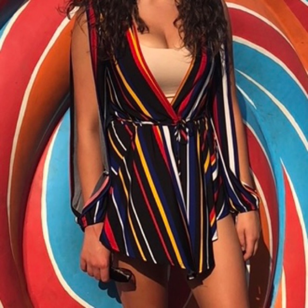 Akira Striped Romper